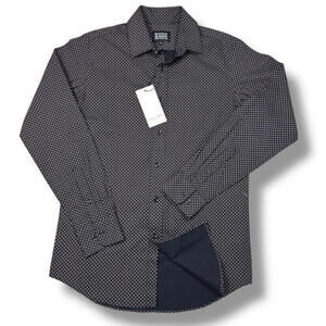 NWT Scotch & Soda Amsterdam Dress Shirt Sz 15 32/33 Geometric Brown/Pink $180